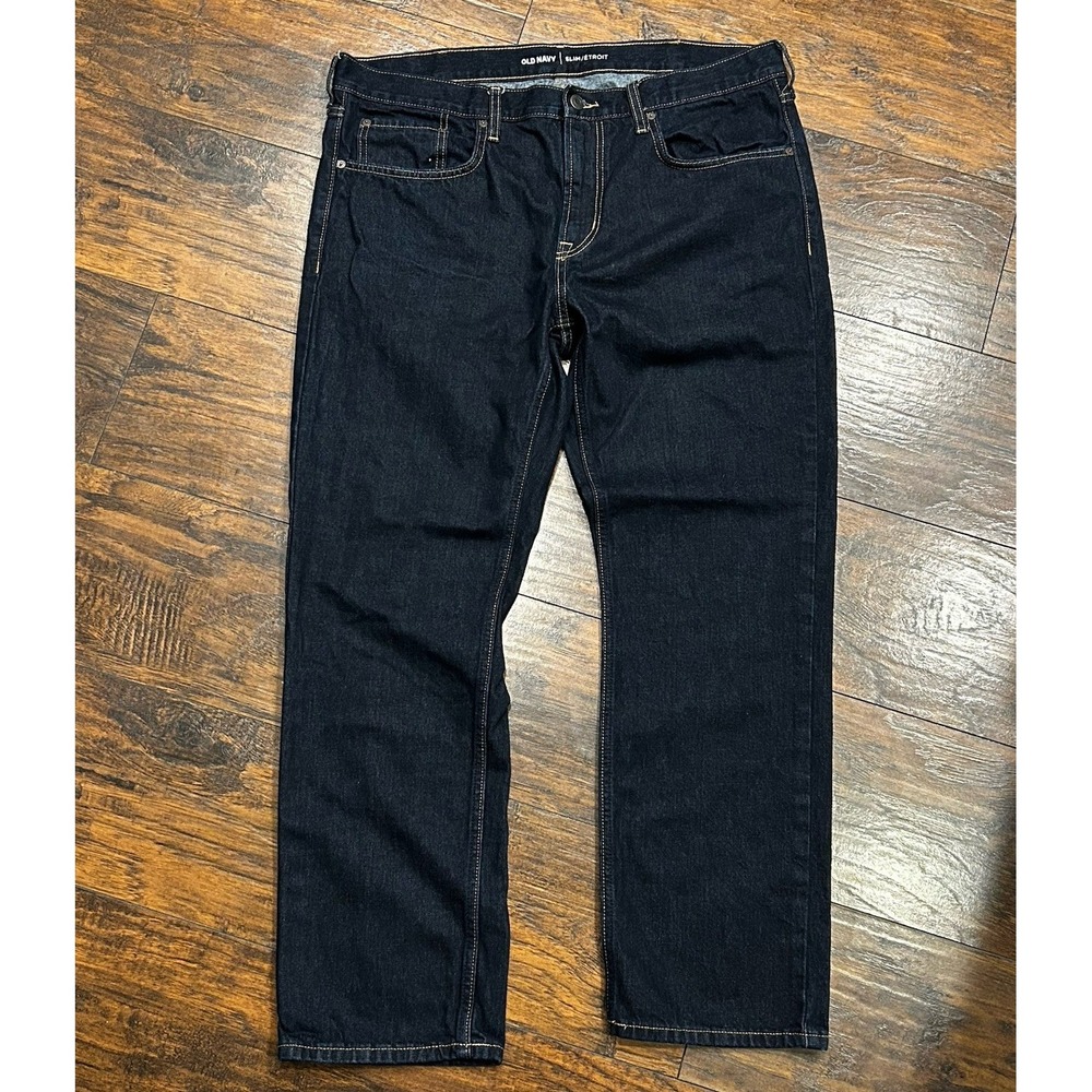 Old Navy Men's Straight Leg Dark Wash Blue Denim Jeans Size 38x30